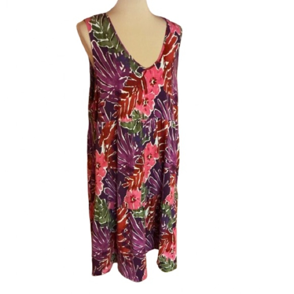 Stan Herman bright floral tiered summer sun dress